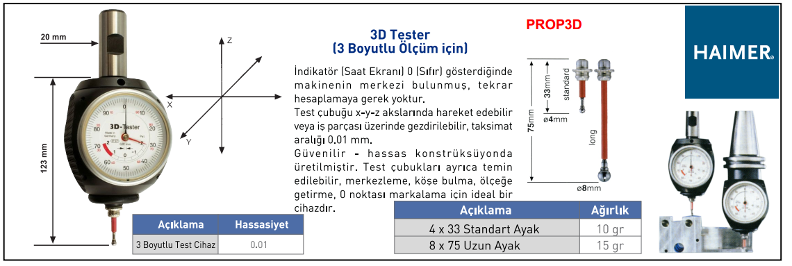 3D TESTER (3 BOYUTLU ÖLÇÜM İÇİN) - HAİMER